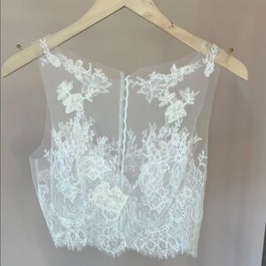 Off White Lace Sleeveless Top